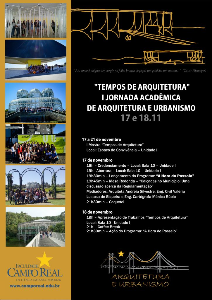 I Jornada Acad Mica De Arquitetura E Urbanismo Tempos De Arquitetura