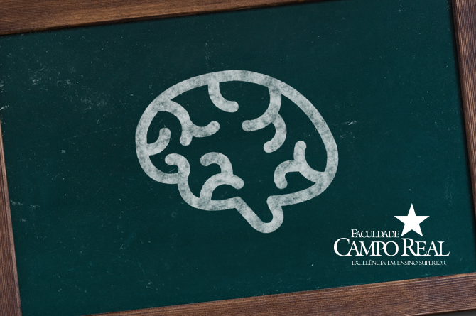 Ilustração de um cérebro. Psicologia Campo Real